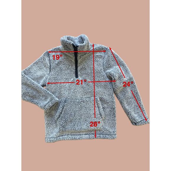 Royal Class Size M Sherpa Fleece Soft 1/4 Zip Gray Pull Over Sweater - Picture 2 of 8